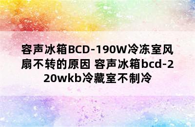 容声冰箱BCD-190W冷冻室风扇不转的原因 容声冰箱bcd-220wkb冷藏室不制冷